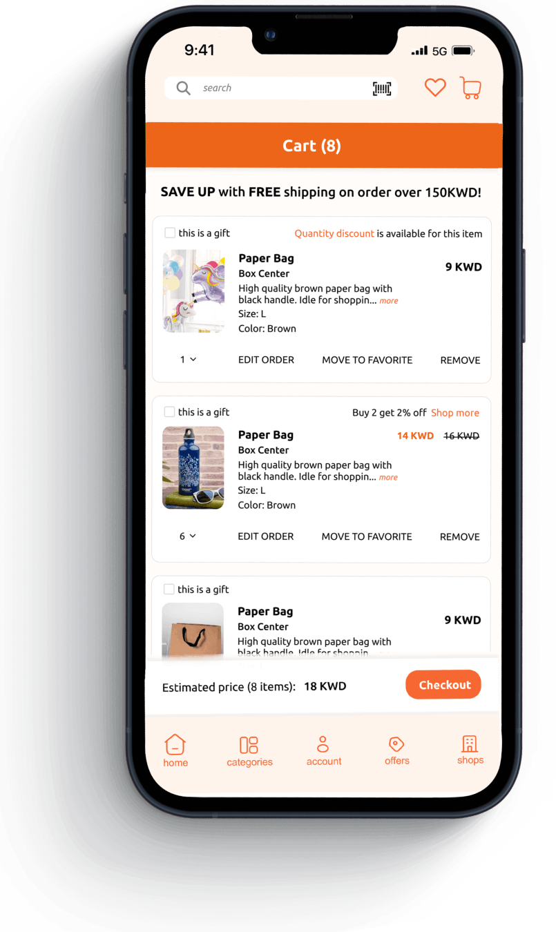 Client Mobile Ecommerce Application