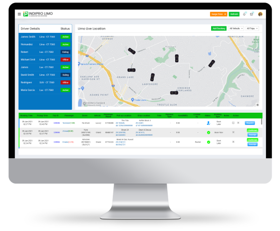 Taxi Booking Software Dashboard